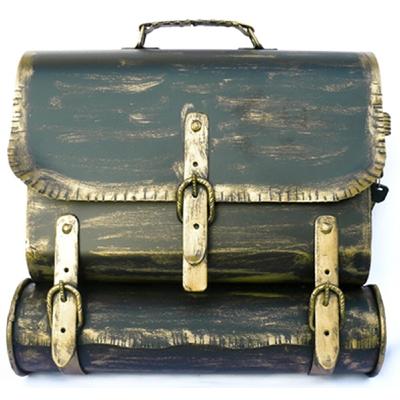 HMF 506 Briefkasten Antik SCHULRANZEN WNS, 36 x 41 x 8,5 cm, Gold