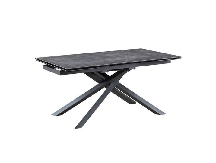 PILOM - Table de Repas Allongeable Céramique Gris Anthracite