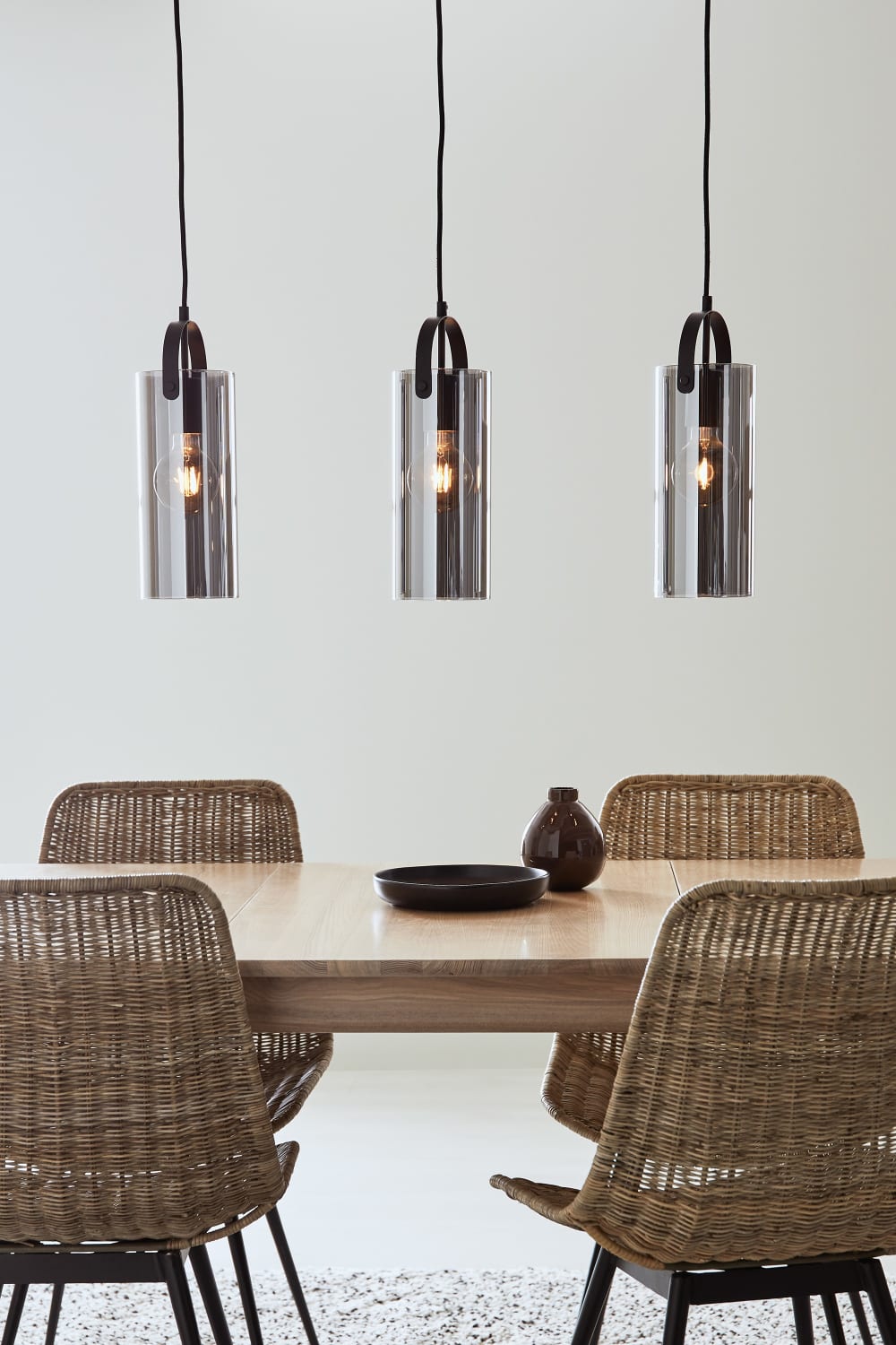 Markslöjd Suspension 3xe27 noir et fumé Noir 74x150x74cm