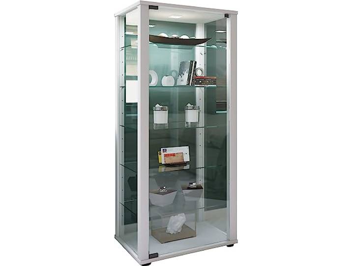 VCM Houten vitrinekast Glazen vitrinekast Staande vitrinekast Kavisa L Houten vitrinekast Glazen vitrinekast Staande vitrinekast Kavisa L Wit