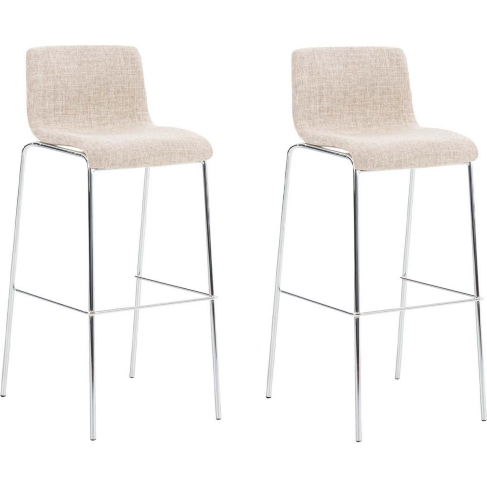 CLP Barhocker 2er Set mit Lehnen Hover, Barstühle stapelbar mit Stoffbezüge, Stapelstühle Metallgestelle bis 150 kg belastbar