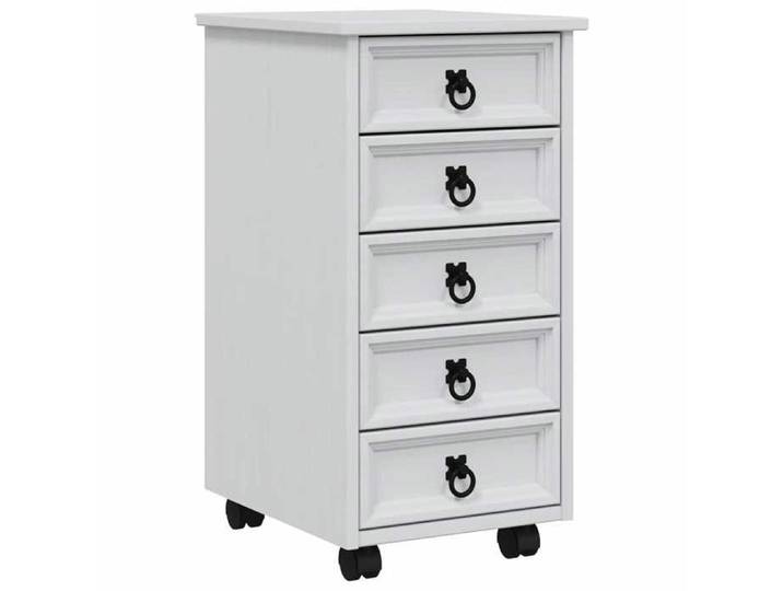 Elégance - Chic Commode moderne salon-séjour - Cabinet Roulant - avec Tiroirs - CORONA - Blanc - 34x39x65 5cm_0735435