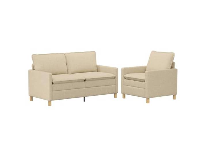 Todiikf Modernes Sofaset 2-Teilig Creme Stoff Polstersofa Set Wohnzimmer Stilvolle Couchgarnitur aus weichem Stoff mit robustem Metallrahmen und abnehmbaren Bezügen für Wohnzimmer und Lounge.