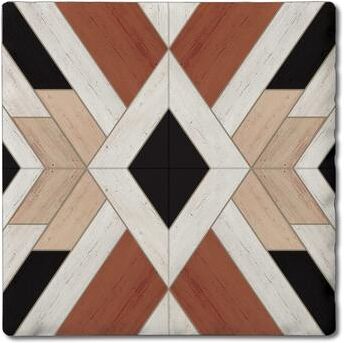 CounterArt "Aztec Wood 4 Pack Absorbent Stone Coasters with Cork Backing 4"" Square Made in The USA Absorbent Wipes Clean"