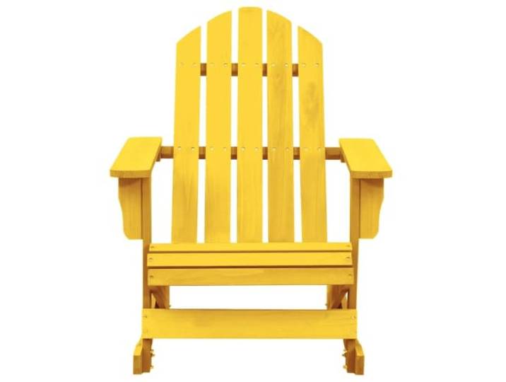 FDSAQOPT Adirondack-Schaukelstuhl Massivholz Tanne Gelb Garten, Terrasse, robustes Gestell, ergonomisch, pflegeleicht, max. 110 kg, wasserdichte Abdeckung empfohlen