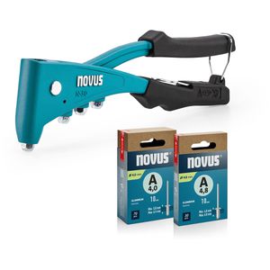 Novus-Tools Blindnietzange N-30, 032-0055, Set, für 2,4 bis 4,8 mm Blindnieten-Ø, mit 100 Nieten