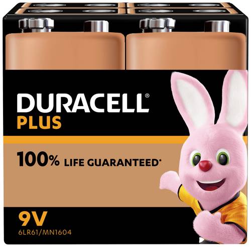Duracell MN1604 Plus 9V Block-Batterie Alkali-Mangan 9V 4St.