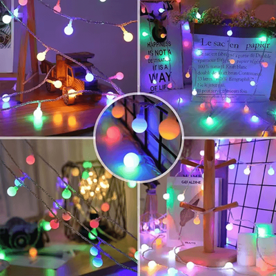 Inspire Essentials Globe LED String Lights Waterproof Fairy Lights Battery Or USB Powered For Garden And Events rgb 6m40led usb