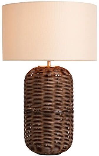 BHS Garvey Large Walnut Rattan Table Lamp