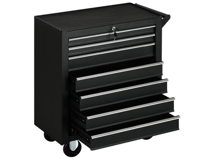 ComfortXL Werkzeugwagen De-10525 7 Schubladen Rot, Schwarz, Metall, Spielzeug, Sonstiges Spielzeug