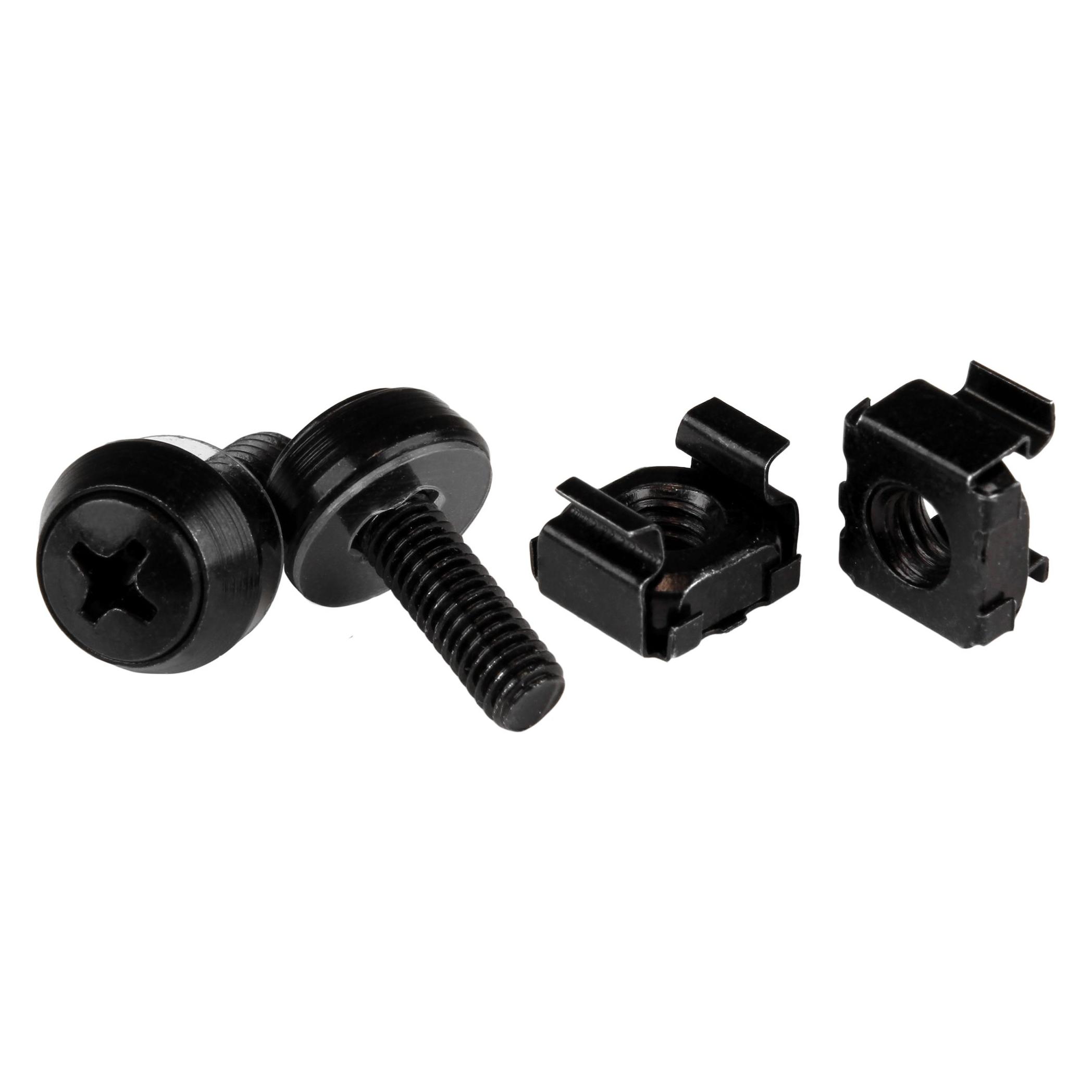 StarTech M5 x 12mm - Schrauben und Käfigmuttern - 100er Pack - Schwarz - M5 Montageschrauben und Kastenmu... (CABSCREWM52B)
