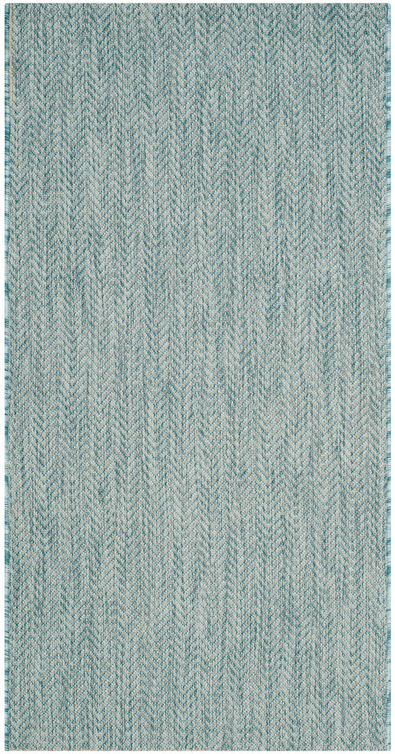 Brayden Studio Casmir Aqua/Grey Indoor/Outdoor Rug Teal Rectangle 122 x 170 cm