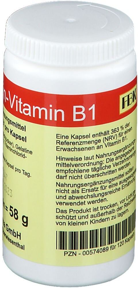 FBK Thiamin Kapseln Vitamin B1 120 St