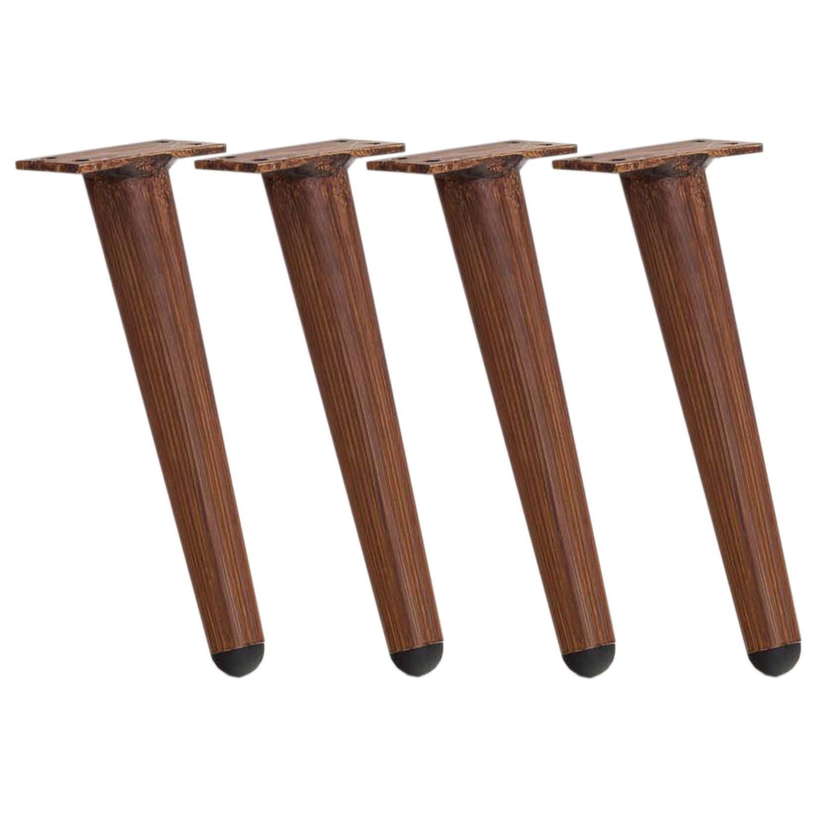 CLP 4er Set Möbelfüße 21 cm Farbe: dunkelbraun, Größe: 21 cm