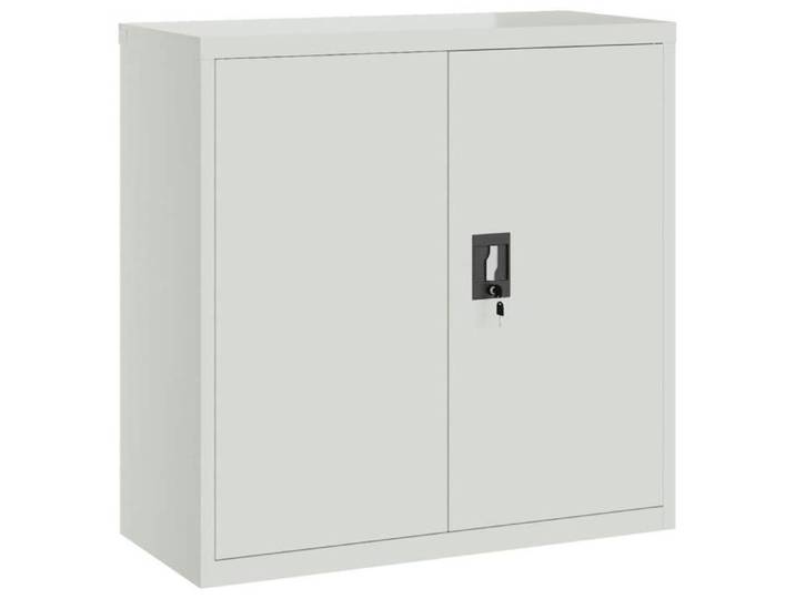 SALE 2026 armoire à livres armoire fournitures de bureau Gris - Armoire de bureau avec 2 portes Gris 90cm Acier 24.14 Kg 273411