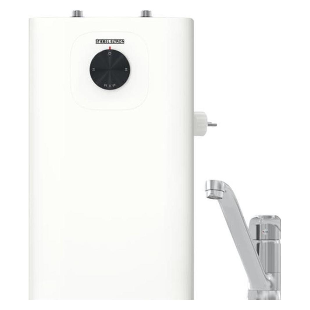 Stiebel Eltron SNU 5 Plus mit Armatur MAE-K, sehr kompakt, antitropf/thermostop, Untertischboiler 5 l, Stecker, 2kW (204976)