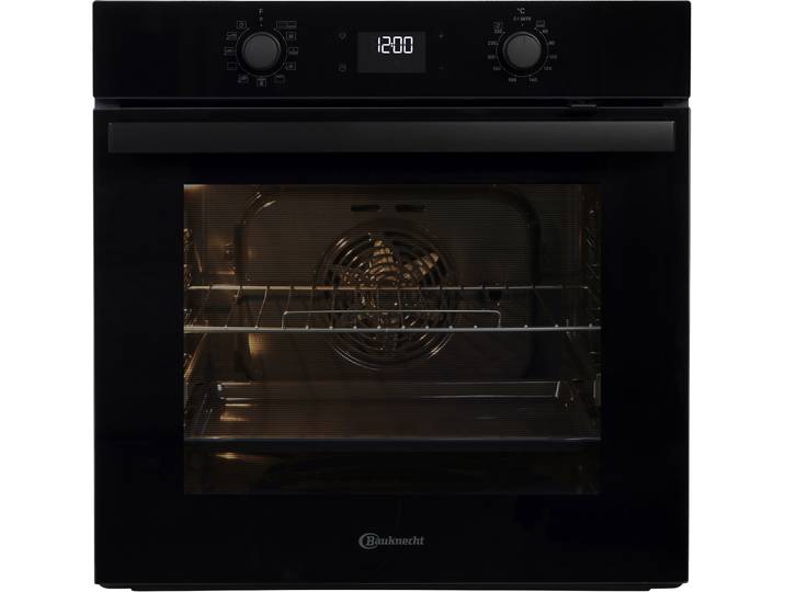 BAUKNECHT Backofen BBA285HU1K , Energieeffizienz: A+, schwarz, B:56cm H:60cm T:55,5cm, Backöfen, Hydrolyse löst Verschmutzungen im Backofen mit Dampf, Backofen