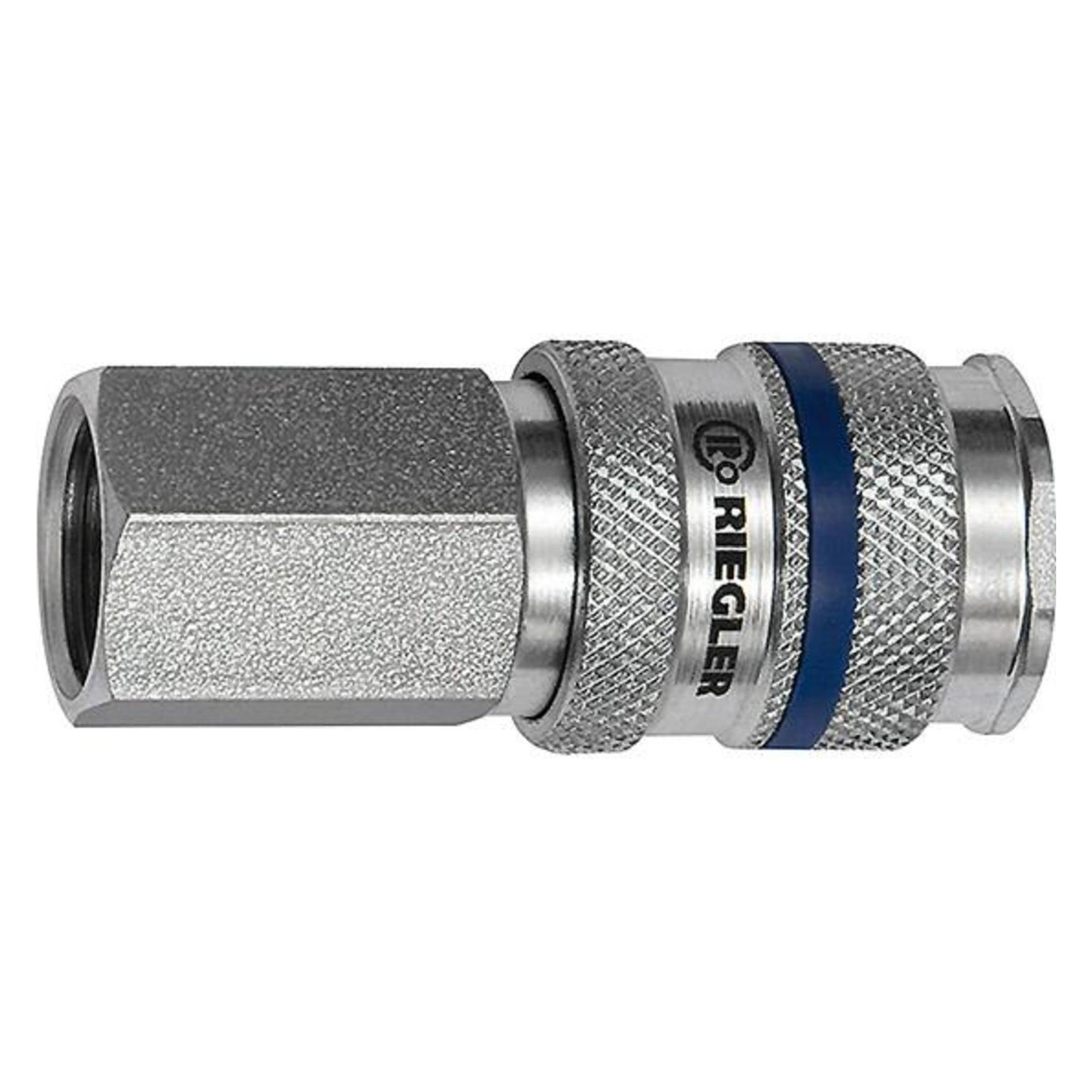 Riegler Schnellverschlusskupplung DN 7,8 Innengewinde Stahl Gewinde G 3/8 14,95 mm (Perlstrahl-Gewindeadapter) (141516)