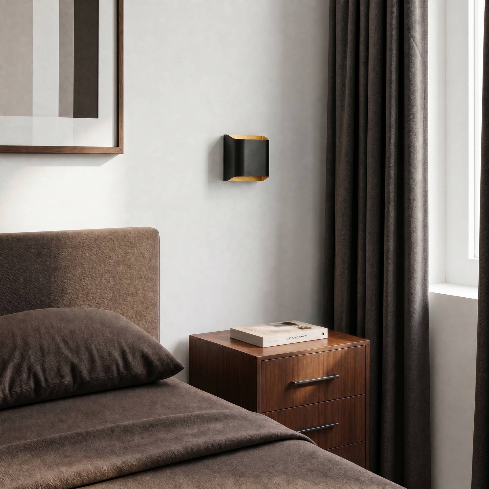 Wandlampe Bera Opviq, dimmbar, schwarz, für Wohn- / Esszimmer, Metall, Modern, Wandleuchte, Wandlampe Innen