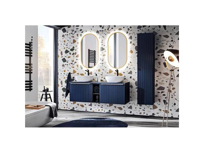 Ensemble Meubles Salle de Bain - OTITEC - BOLD DEEP BLUE - 120 cm - 2 Vasques - LED