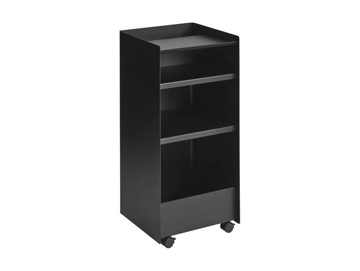 Muuto Folded Trolley Rollwagen offen Schwarz, 37,4x38,7x37,2 cm