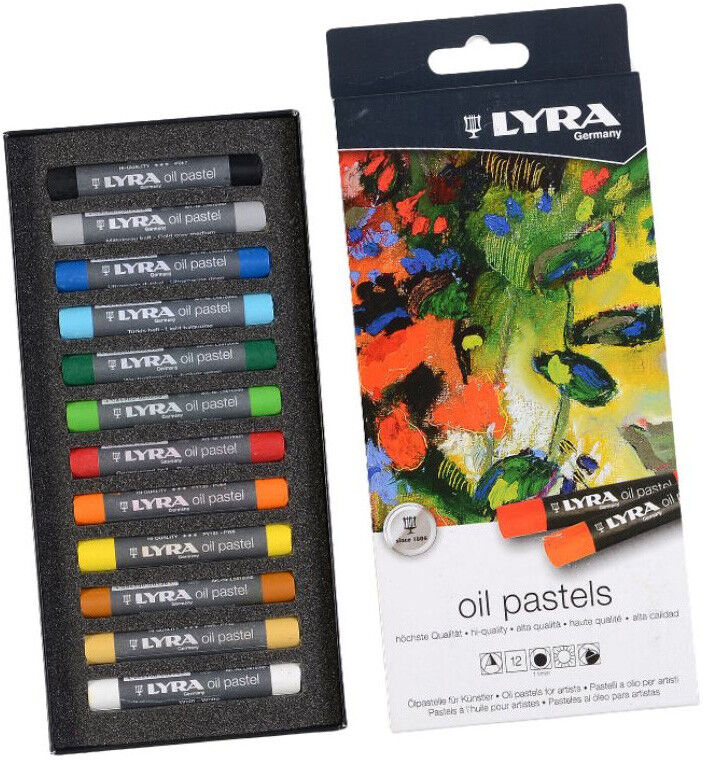 Etui 12 pastels à l'huile coloris assortis Ø 11 mm - Lyra