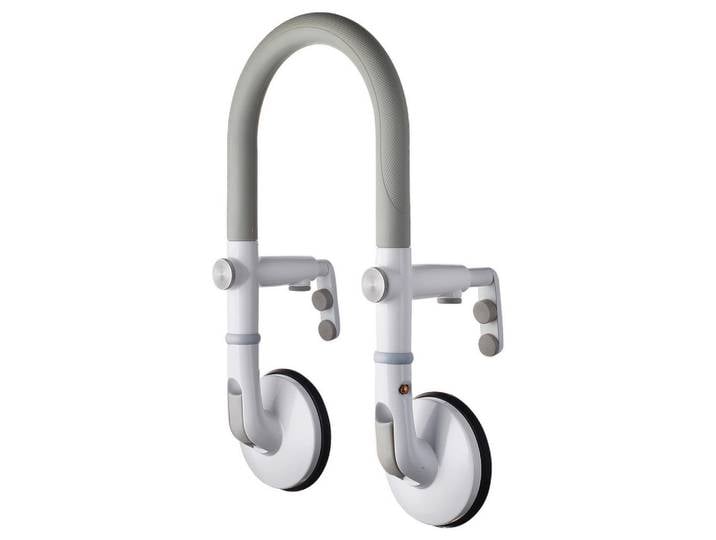 Einstiegshilfe, Grau, Weiß, Metall, 23x46x13 cm, ergonomische Form, rutschhemmende Oberfläche, Badaccessoires, Sonstige Badaccessoires