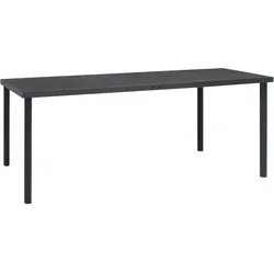vidaXL Outdoor-Esstisch Anthrazit 190x90x74 cm Stahl