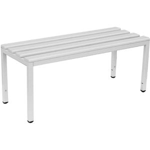 Lüllmann Umkleidebank 801115, Sitzfläche Kunststoff, 100 cm, lichtgrau / lichtgrau