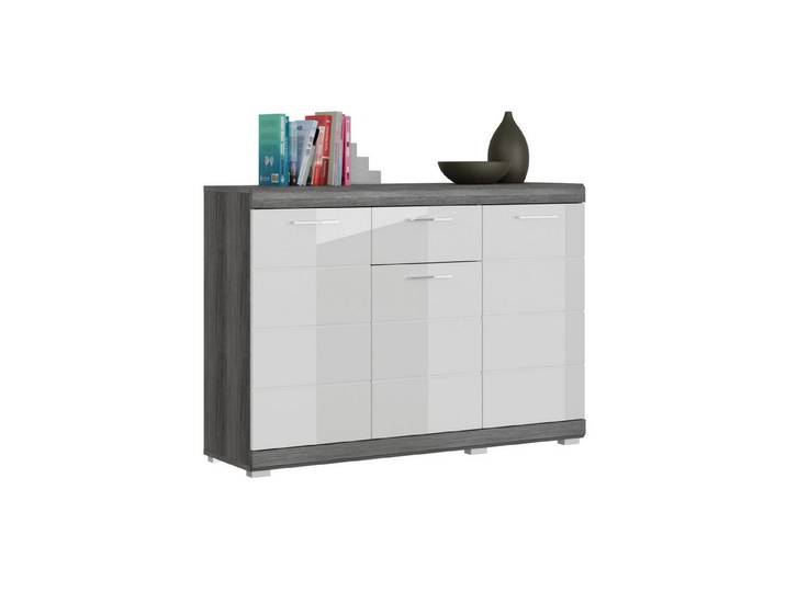 freiraum Kommode Scout, in Rauchsilber/Weiß hochglanz - 120x85x37cm (BxHxT)