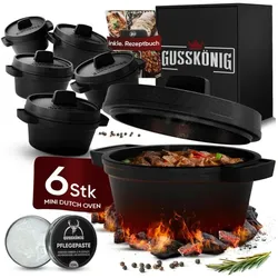 GUSSKÖNIG Eingebrannter Mini Dutch Oven Set 6St. 300ml