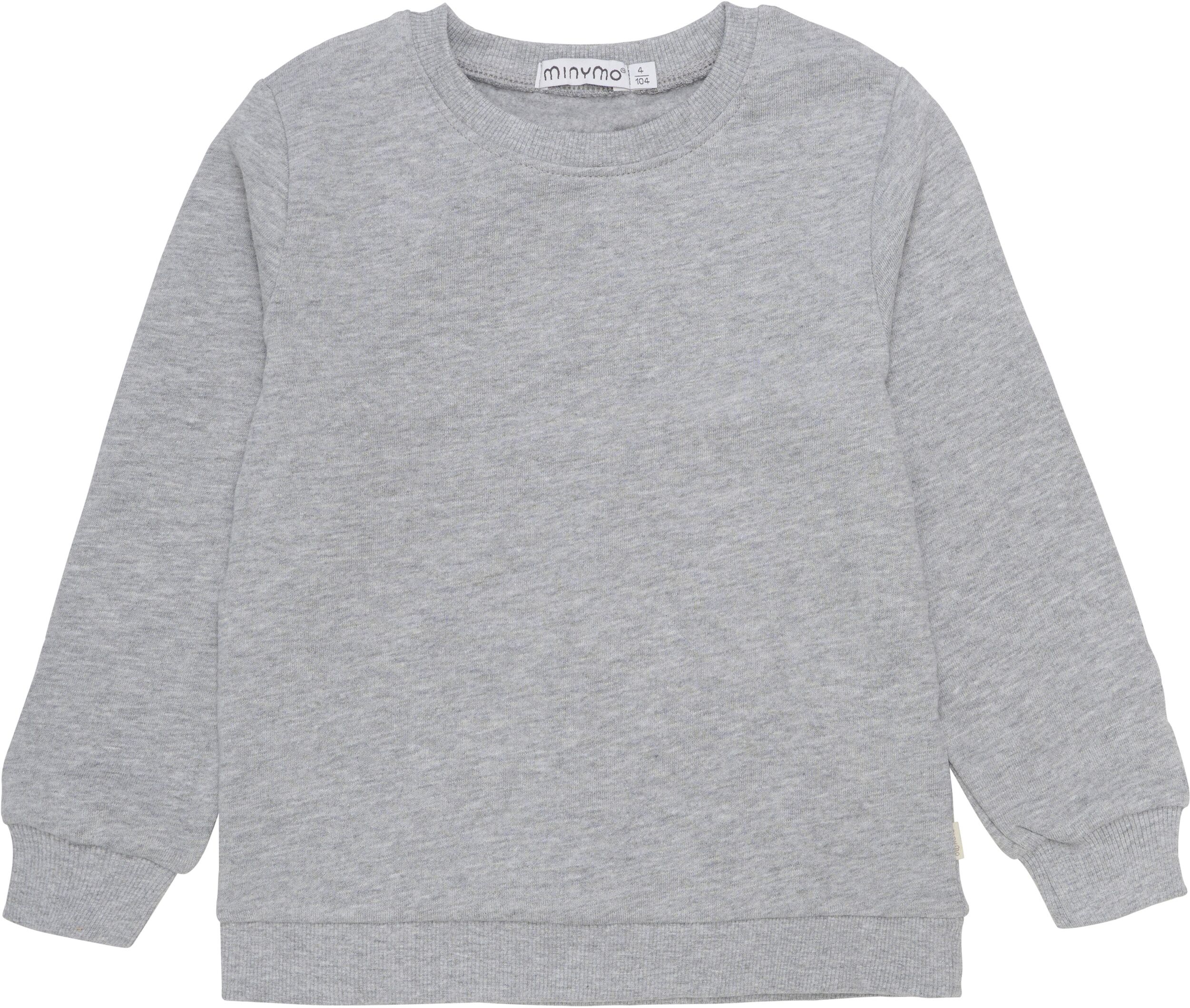 Rundhalspullover MINYMO "Rundhalspullover MISweatshirt", Jungen, Gr. 110, grau (grau melange), Obermaterial: 100% Baumwolle CO., Pullover Rundhalspullover