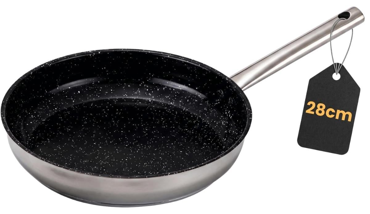 RVS Kookpan met Keramische Antiaanbaklaag 28 cm