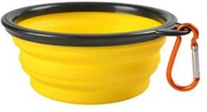 Uplifted Goods Collapsible TPR Pet Food And Water Bowl Portable Travel Dog And Cat Use yellow 350ml
