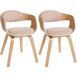 CLP 2er Set Esszimmerstühle ergonomisch Kingston, Lehnstühle mit umlaufender Rückenlehne, Holzgestell bis 150 kg