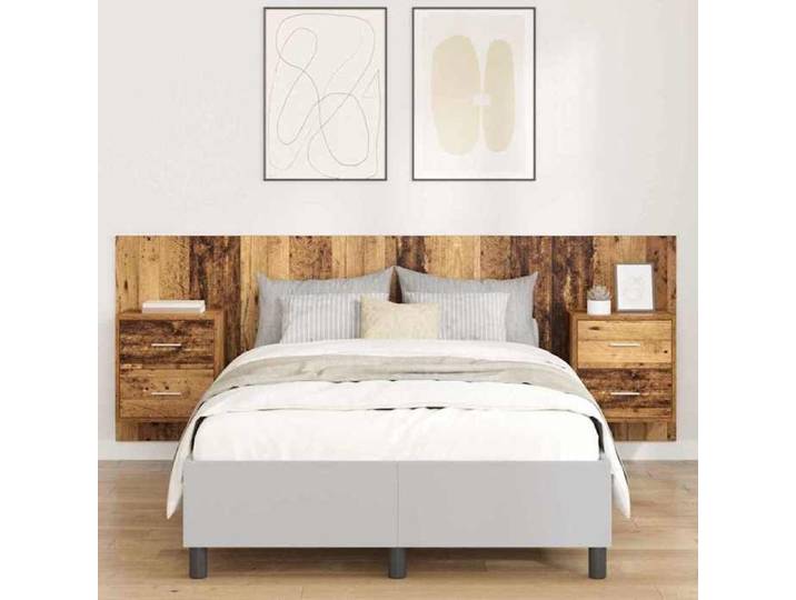 (ON SALE)Accessoire de lit - Armoire Tête de Lit - Tête de lit - avec armoire 3 pcs Bois Ancien Bois d'ingénierie @FR2276270