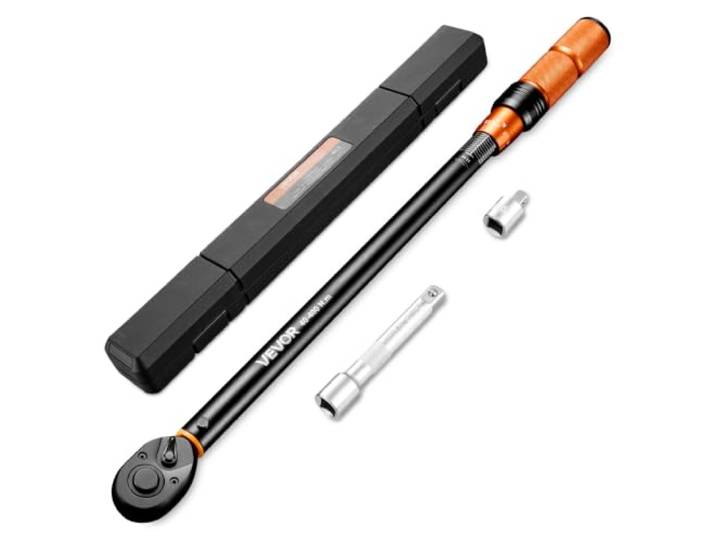 VEVOR Clé Dynamométrique à Cliquet Entraînement 1/2\ \, Haute Précision ±3 % Plage de Mesure 40-400 N·m\, Double Échelle\, avec Rallonge\, Adaptateur et Coffret\, pour Réparation Automobile\, Moto\, Vélo