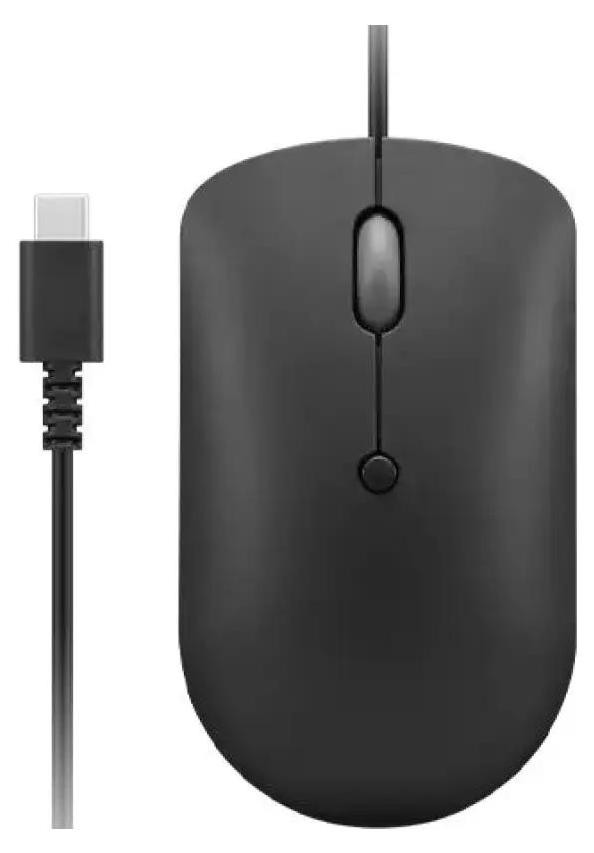 Lenovo GY51D20875 Office muis, Ambidextre, USB Type-C, Optisch, 2400 DPI