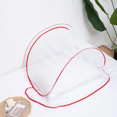 Inspired Living Portable Pop Up Mosquito Net Cover Folding Bed & Face Protection Tent red small