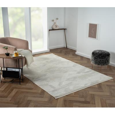 Teppich "My Life, LAGERRÄUMUNG", beige (creme, hellgrau, weiß), B:160cm H:10mm L:230cm, Polyester, MYFLAIR MÖBEL & ACCESSOIRES, Teppiche, Teppich, Kurzflor, modernes Design, besonders weich, auch in rund erhältlich