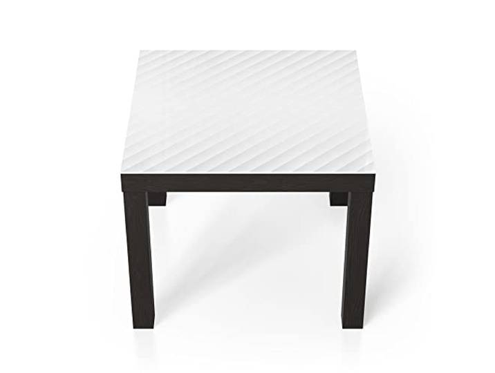 DEQORI Glastisch schwarz klein 55x55 cm Motiv Diagonale Erhebungen ausgefallener Beistelltisch aus Glas Hochglanz Couchtisch fürs Wohnzimmer moderner Couch Tisch mit Design