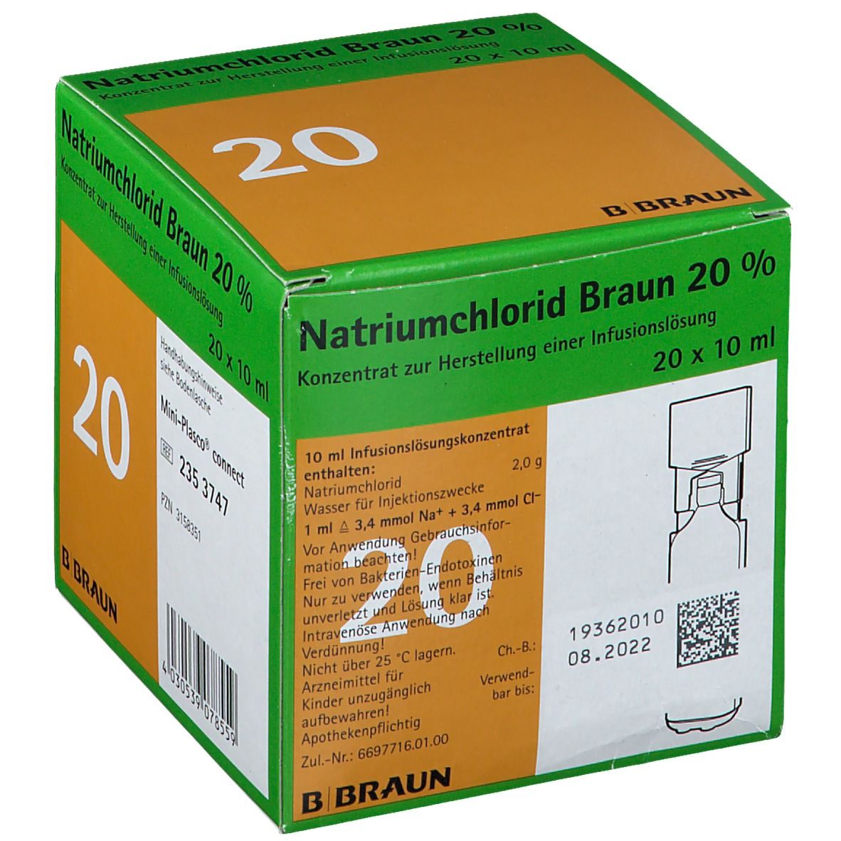 Natriumchlorid 20% MPC Elektrolytkonzentrat 20x10 ml Infusionslösungskonzentrat