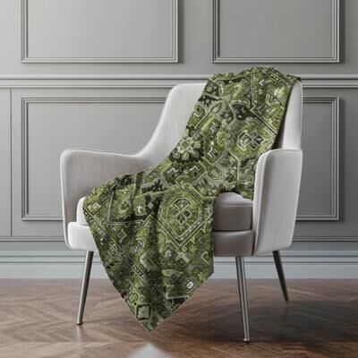 Addison Rugs Premium Machine Washable Traditional Persian Sherpa Throw Blanket
