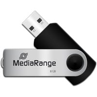 Flexi-Drive 8 GB, USB-Stick schwarz/silber, USB-A 2.0