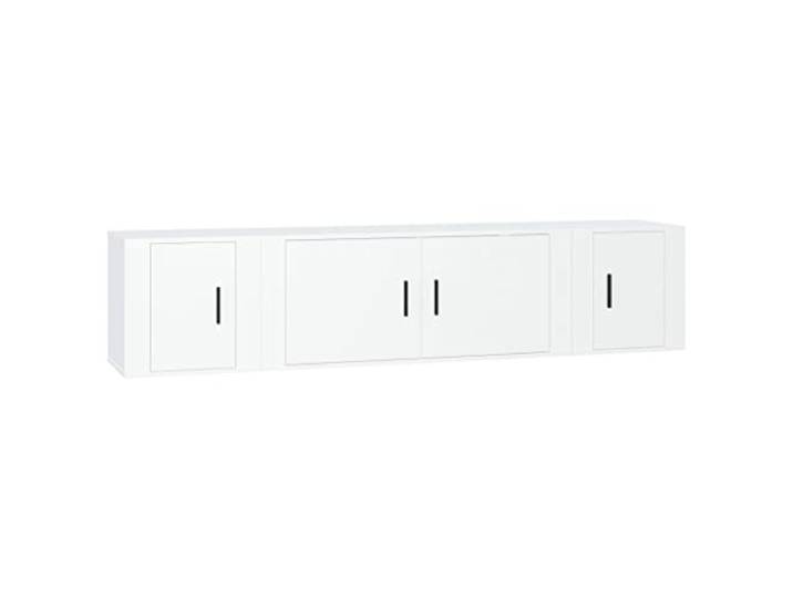 Kaorsrow 3-TLG. TV-Schrank Set Wandmontage Weiß Holzwerkstoff Platzsparendes Hängeboard Set fürs Wohnzimmer mit geschlossenen Türen für ordentliche Aufbewahrung von Medien.