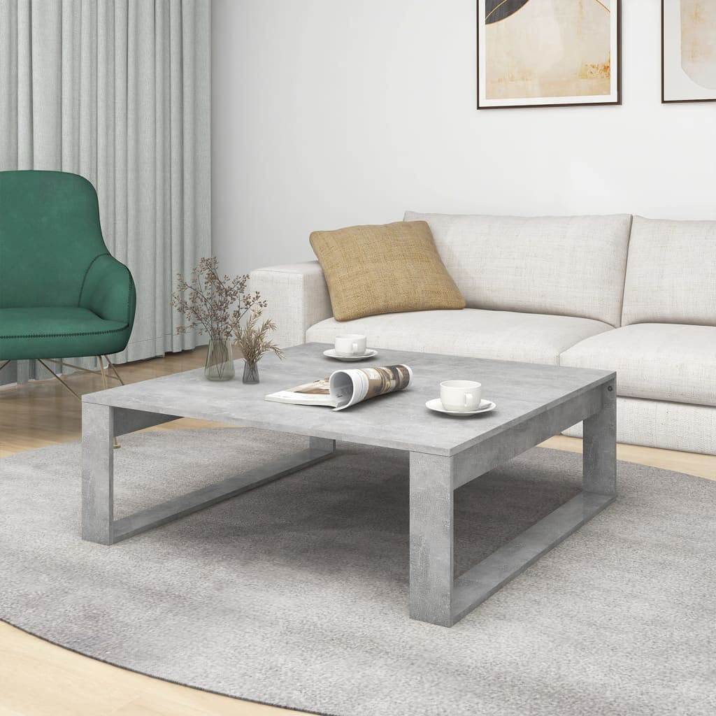 17 Stories Goddord Sled Coffee Table Concrete Grey 35cm H X 100cm W X 100cm D
