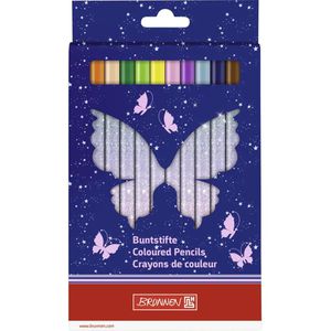 Brunnen Buntstifte Magic Butterfly Jumbo, farbig sortiert, 12 Stück