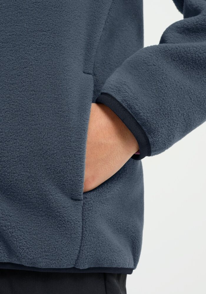 Fleecejacke JACK WOLFSKIN "TAUNUS 200 FZ K", Kinder, Gr. 104, blau (midnightsky), Obermaterial: 100% Polyester. Futter: 100% Polyester, Jacken Fleecejacke, für Kinder, mit 3-in-1-Kompatibilität, warm