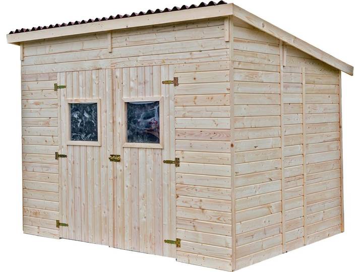 Abri Candela Mono Pente – Épicéa Massif 16 mm – Plaques Ondulées Bitumées – Sans Plancher