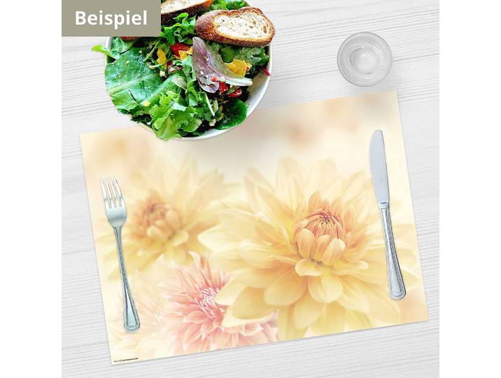 Tischset Dahlien 12er-Set 44 x 32cm Multicolor